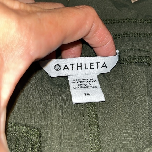 Athleta Trekkie Parachute Ripstop Pant Aspen Olive Green 14 - Picture 11 of 12